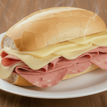 Lanche de mortadela com queijo